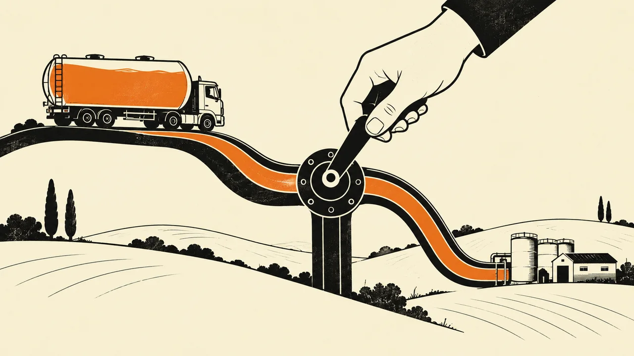 A route diverts a full truck through a disposal stop.